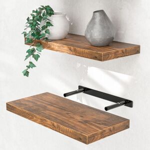 Casaria - Floating Shelves Including Bracket Wall Shelving Living Room Kitchen Bedroom Office 38mm Thick Hidden Wall Fixing 15kg Capacity mdf 50cm