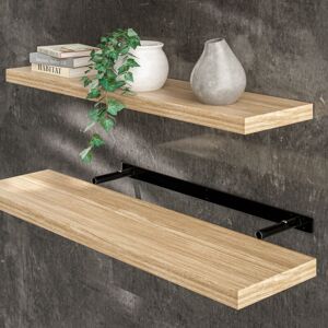 Casaria - Floating Shelves Including Bracket Wall Shelving Living Room Kitchen Bedroom Office 38mm Thick Hidden Wall Fixing 15kg Capacity mdf 90cm