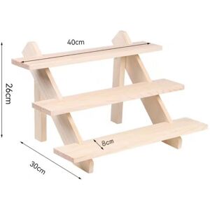 CCYKXA 3 Tier Wooden Display Stand Earring Holder and Ring Holder Detachable Unfinished Wood Jewelry Card Display Stand with Groove for Retail Jewelry