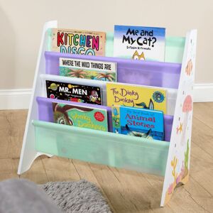 HOME SOURCE Children Bookshelf Bookcase Kids 4 Tier Sling Book Rack Compact Design