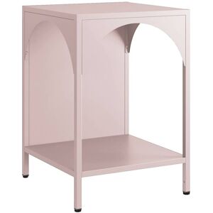 Sweeek - Bedside table, metal side table, Soho, Pink, 35x35x52 cm