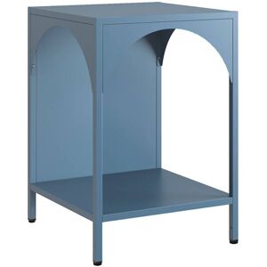 Sweeek - Bedside table, metal side table, Soho, Dark blue, 35x35x52 cm