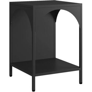 Sweeek - Bedside table, metal side table, Soho, Black, 35x35x52 cm