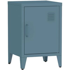 Sweeek - Metal bedside table with 1 door, Soho, Dark blue, 38x38x57 cm