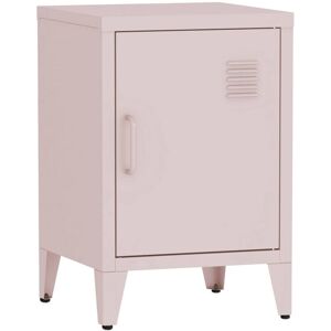 Sweeek - Metal bedside table with 1 door, Soho, Pink, 38x38x57 cm