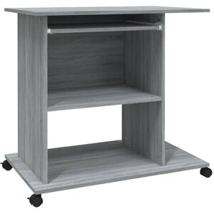 Vidaxl - Computer Desk Grey Sonoma 80x50x75 cm Engineered Wood