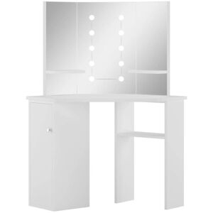 Vidaxl - Corner Dressing Table Make-up Table with led Light White