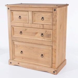 Core Products - Corona 2+2 Drawer Chest - Pine - 91 x 47 x 103.8 cm - Antique Waxed Pine