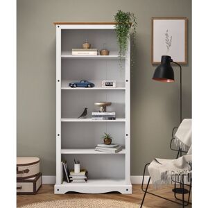 Mercers Furniture - Corona White Large Bookcase Tall 5 Shelf