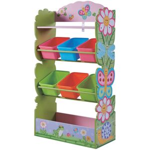 Teamson Kids - Fantasy Fields Children Magic Garden Wooden Toy Storage Tidy Organiser TD-12710A