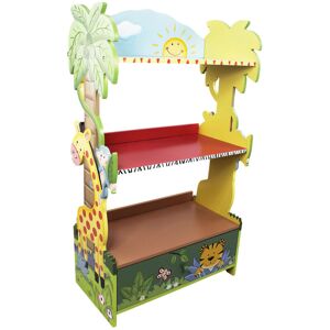Teamson Kids - Fantasy Fields Large Sunny Safari Kids Bookshelf Bookcase Toy Organiser Storage With Drawers W-8268A
