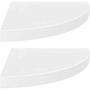 Vidaxl - Floating Corner Shelves 2 pcs High Gloss White 35x35x3.8 cm mdf