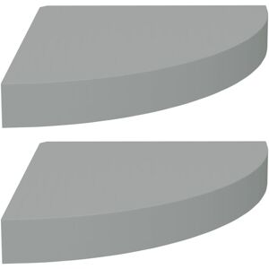 Floating Corner Shelves 2 pcs Grey 25x25x3.8 cm MDF vidaXL