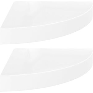 Vidaxl - Floating Corner Shelves 2 pcs High Gloss White 25x25x3.8 cm mdf