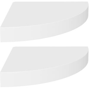 Floating Corner Shelves 2 pcs White 25x25x3.8 cm MDF vidaXL