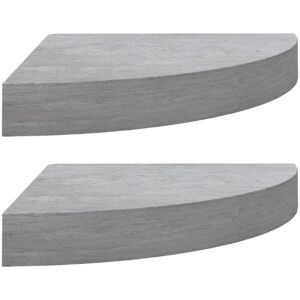 Wall Corner Shelves 2 pcs Concrete Grey 35x35x3.8 cm mdf Vidaxl
