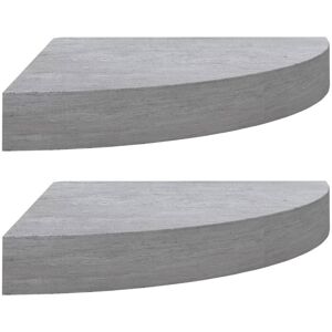 Wall Corner Shelves 2 pcs Concrete Grey 25x25x3.8 cm mdf Vidaxl
