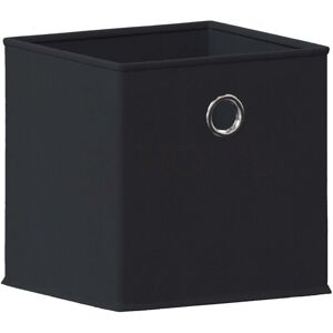 Home Discount - Foldable Storage Box Basket Cube Storage Bookcase Fabric Boxes, Black-3-Baskets