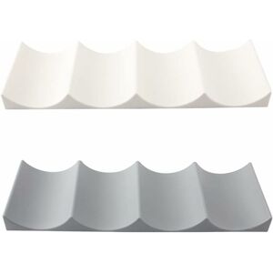 Alwaysh - Fridge Bottle Holder 2 Pieces Bottle Storage Mat Stackable Plastic Wine Rack Wine Shelf Bottle Holder for Kitchen Fridge White/Grey