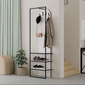 Fwstyle - Hallway Furniture Shoe Storage Unit Coat Rack White Tall Slim