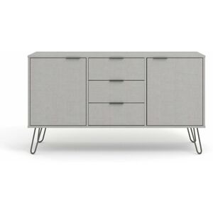Home Source - Grey Sideboard Cupboard With 2 Doors, 3 Drawers Living Room Storage Furniture
