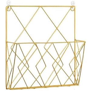 Memkey - Hanging Magazine Rack Metal Newspaper Holder, Newspaper Rack Newspaper Basket Wall Newspaper Holder with 2 Hooks for Magazines, Books and