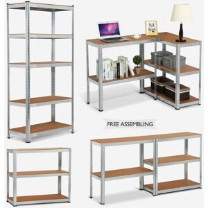 DAYPLUS Heavy Duty 5 Tier Boltless Shelving Unit Warehouse Garage Utility Home Storage Rack, Adjustable - Can be split to create 2 seperate Shelf Units