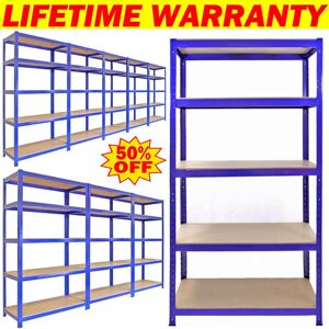 Briefness - Heavy Duty 5 Tier Garage Shelving Units Metal Storage Shelves Shed Utility Rack Greenhouse Shelving,180cm x 90cm x 40cm,175KG Per Shelf,