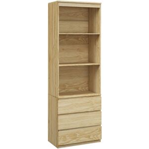 Homcom - 180cm Tall Bookcase with Storage, Free Standing Bookshelf with 3 Shelves and 3 Drawers, Display Cabinet for Living Room, Home Office,