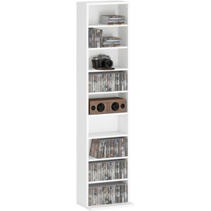 Homcom - 260 cd Storage Unit 120 dvd Storage Tower with 9 Compartments White