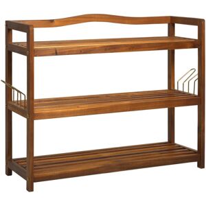 Homcom - 5-Tier Shoe Rack Acacia Wood Shoe Storage Shelf for Entryway Bedroom 3-Tier