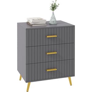 Homcom - Bedroom Chest of Drawers, Modern Drawer Dresser, Storage Drawer Unit with Aluminium Legs 60W x 40D x 71.5Hcm