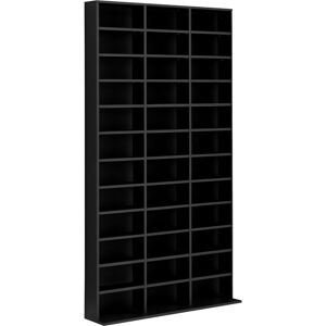 Homcom - cd dvd Media Storage Shelves Display Shelf Racks Wooden Frame Black