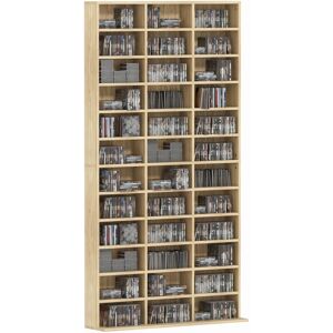 Homcom - dvd cd Media Storage Rack, Video Display Unit, Oak Tone
