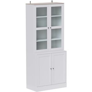 Homcom - Modern Bookcase, Display Storage Cabinet with Adjustable Shelves