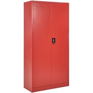 Beliani - Industrial Home Office Storage Cabinet Locker Key-Locked 2 Door Steel Red Feldspar