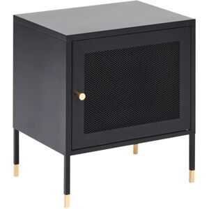 Beliani - Industrial Modern Bedside Table Nightstand Mesh Door Steel Black Ossett