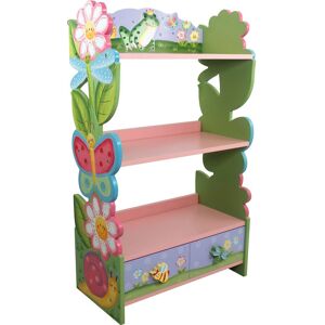 Teamson Kids - Fantasy Fields Magic Garden 3-Tier Wooden Bookcase and Storage Drawers, Multi