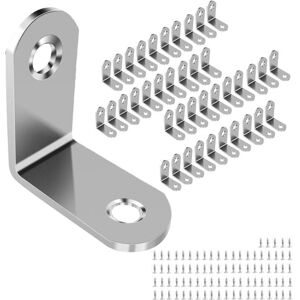 Metal Mounting Brackets, Stainless Steel Mounting Brackets, 40 Pack 30 x 30 mm Mounting Brackets Ymyny Wall Shelf