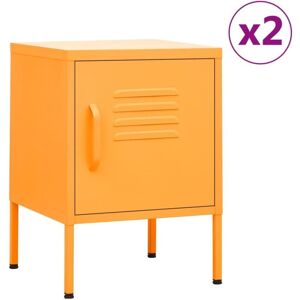 Bonnevie - Nightstands 2 pcs Mustard Yellow 35x35x51 cm Steel VSVS7733470