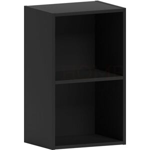 Home Discount - Oxford 2 Tier Cube Bookcase Shelving Storage Unit, Black