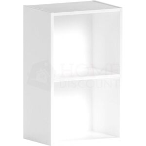 Home Discount - Oxford 2 Tier Cube Bookcase Shelving Storage Unit, White