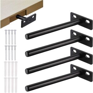 IKODM Pack Invisible Wall Mounted Shelf Brackets, T-Shaped Floating Shelf Brackets, Stainless Steel