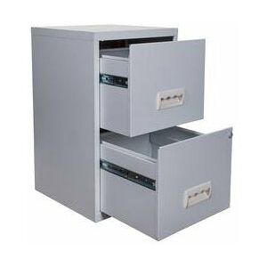 Pierre Henry - 2 Drawer Maxi Tall Filing Cabinet - Silver
