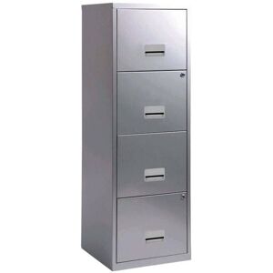 Pierre Henry 4 Drawer Maxi Tall Filing Cabinet - Silver
