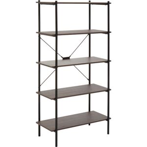 Premier Housewares - Interiors by Premier Storage Five Tier Dark Oak Shelf Unit, Versatile And Adaptable Shelving Unit, Durable tall Cupboards