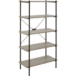 Premier Housewares Interiors by Premier Versatile Five Tier Grey Oak Shelf Unit, Ample Storage Shelving Unit, Sturdy And Durable tall Cupboards