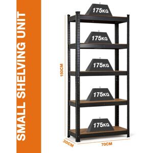 Briefness - Racking Shelving Unit - Garage Warehouse Office Shed Industrial Shelves Heavy Duty Metal Shelf 5 Tier Adjustable Height Boltless Design