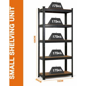 Briefness - Racking Shelving Unit - Garage Warehouse Office Shed Industrial Shelves Heavy Duty Metal Shelf 5 Tier Adjustable Height Boltless Design
