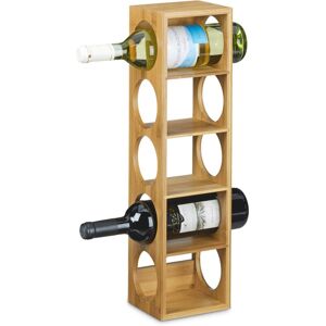 Relaxdays - 4x Wine Rack, hwd: 53 x 14 x 12 cm, Bottle Holder, 5 Levels, Modern, Horizontal Storage, Stackable, Natural